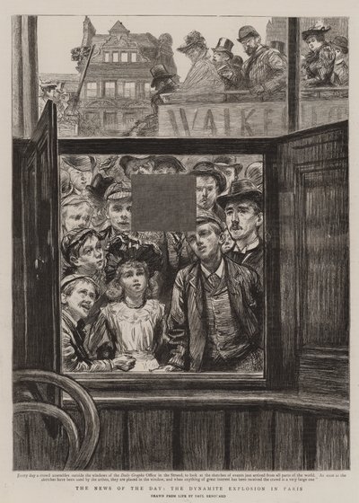 Wiadomości dnia, wybuch dynamitu w Paryżu autorstwa Charles Paul Renouard